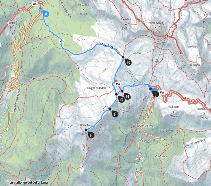 Abb. 2: Wanderung Freitag Gruppe B – Gipfelsturm Monte Pore