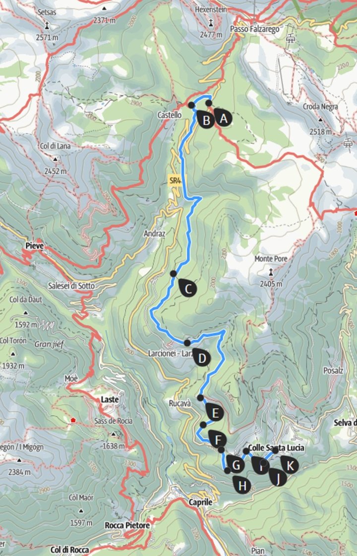 Abb. 1: Wanderung Freitag Gruppe A – Strada de la Vena
